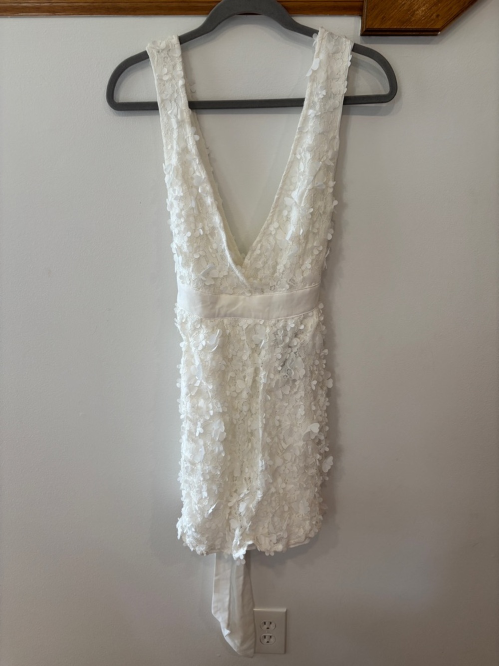 Lulus White 3D Lace Floral Appliqué Dress - Bridal Moment - NWT Women’s Medium